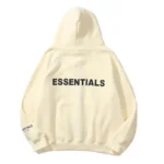 Beige Fog Zip Up Essentials Hoodie